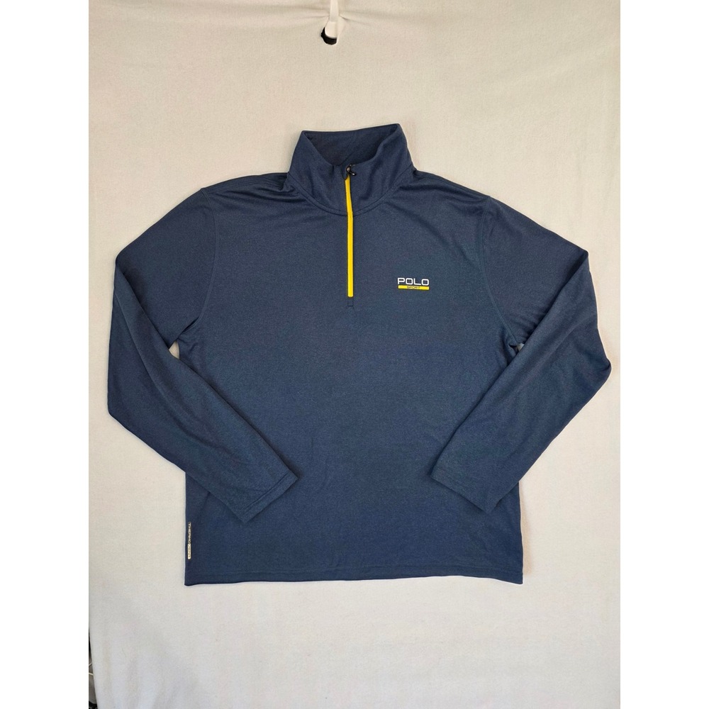 Polo Sport Ralph Lauren 1/4 Zip Pullover L Navy Blue Performance Activewear